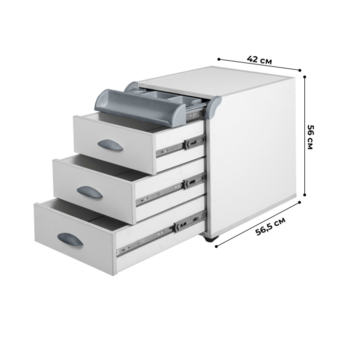Характеристики Тумба Дэми ТУВ.06 подкатная на 3 ящика с органайзером Характеристики Тумба Дэми ТУВ.06 подкатная на 3 ящика с органайзером