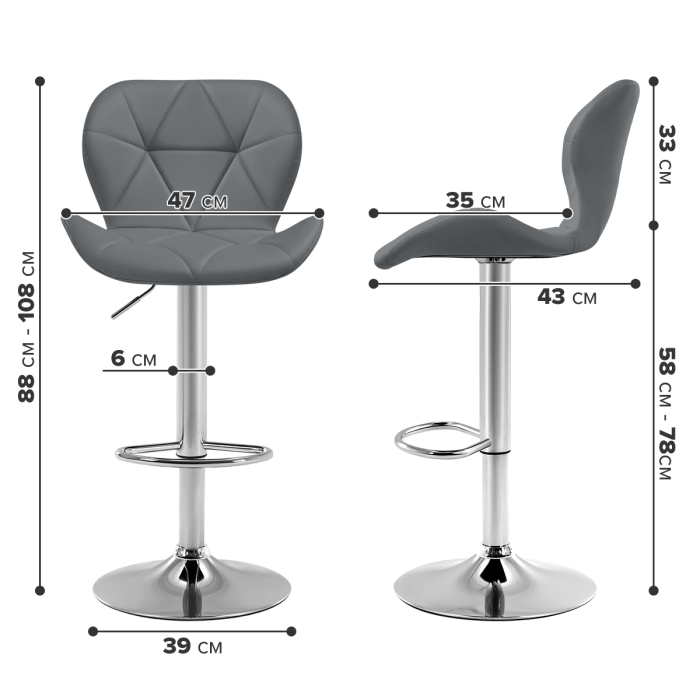 Характеристики Комплект барных стульев Ergozen Porsche 2 шт Характеристики Комплект барных стульев Ergozen Porsche 2 шт